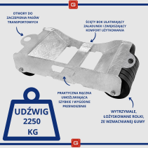 Wózek transportowy do lawety - udźwig 2250kg
