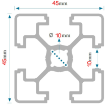 Profil aluminiowy konstrukcyjny 45x45 [10] R 10cm