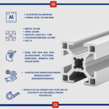 Profil konstrukcyjny aluminiowy 30x30 [8] R 160cm