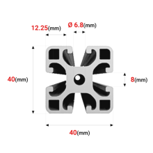 Profil konstrukcyjny aluminiowy 40x40 [8] R 140cm