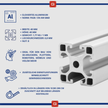 Profil konstrukcyjny aluminiowy 40x40 [8] R 110cm