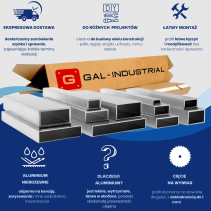 Rura aluminiowa prostokątna 50x30x2mm