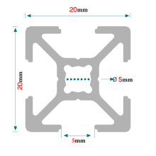 Profil konstrukcyjny aluminiowy 20x20 [5] R + Cięcie na wymiar