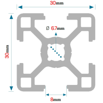 Profil konstrukcyjny aluminiowy 30x30 [8] R + Cięcie na wymiar