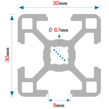 Profil konstrukcyjny aluminiowy 30x30 [8] R + Cięcie na wymiar