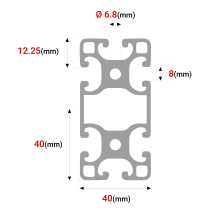 Profil konstrukcyjny aluminiowy 40x80 [8] R + Cięcie na wymiar