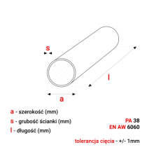 Rura okrągła aluminiowa 10x1mm + Cięcie na wymiar
