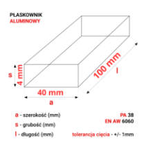 Płaskownik aluminiowy 40x4mm