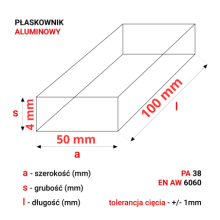 Płaskownik aluminiowy 50x4mm