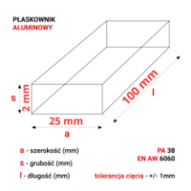 Płaskownik aluminiowy 25x2mm