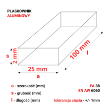 Płaskownik aluminiowy 25x2mm