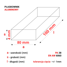 Płaskownik aluminiowy 80x4mm