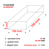 Płaskownik aluminiowy 100x5mm