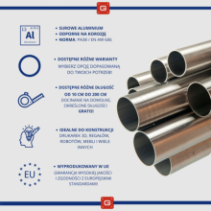 Rura aluminiowa okrągła 25x1mm fi25