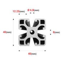 Profil aluminiowy konstrukcyjny 40x40 [8] R 290cm