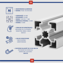 Profil aluminiowy konstrukcyjny 45x45 [10] R  240cm