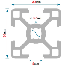 Profil konstrukcyjny aluminiowy 30x30 [8] R  380cm