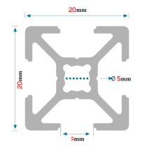 Profil aluminiowy konstrukcyjny 20x20 [5] R  250cm