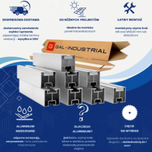 Profil aluminiowy fotowoltaika 40x40 Typ T 390cm